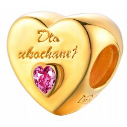 Zawieszka charms srebrny serce dla niej srebro pozłacane beads