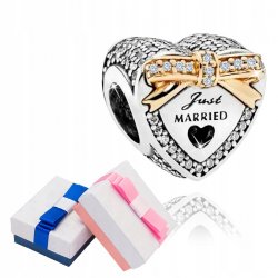 Charms zawieszka srebrna serce koralik beads