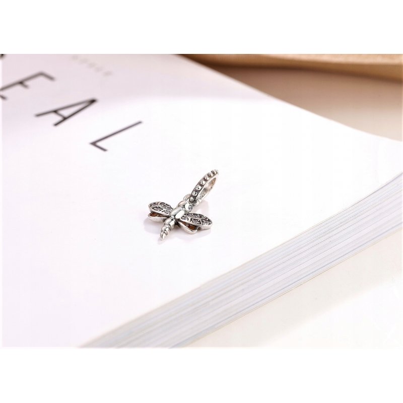 Zawieszka charms srebrna 925 ważka beads koralik