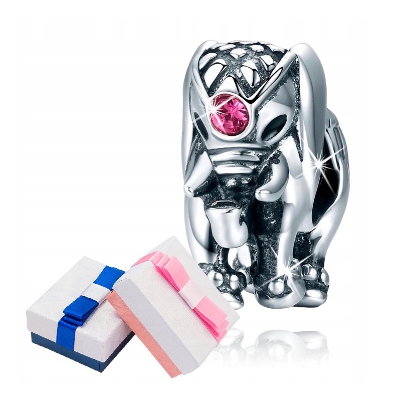 Zawieszka charms srebro 925 słoń koralik beads