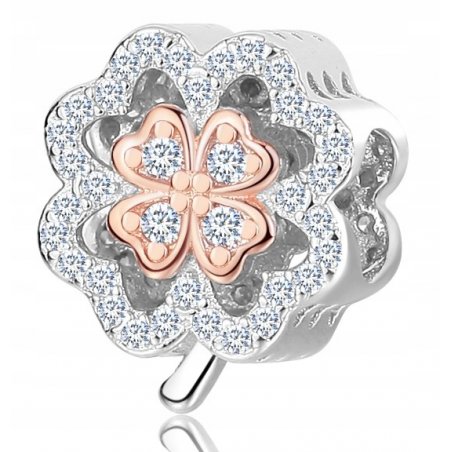 Charms srebrny serce 925 zawieszka koniczyna beads oryginalny