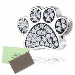 Zawieszka srebrna charms pies łapka koralik beads oryginalny srebro