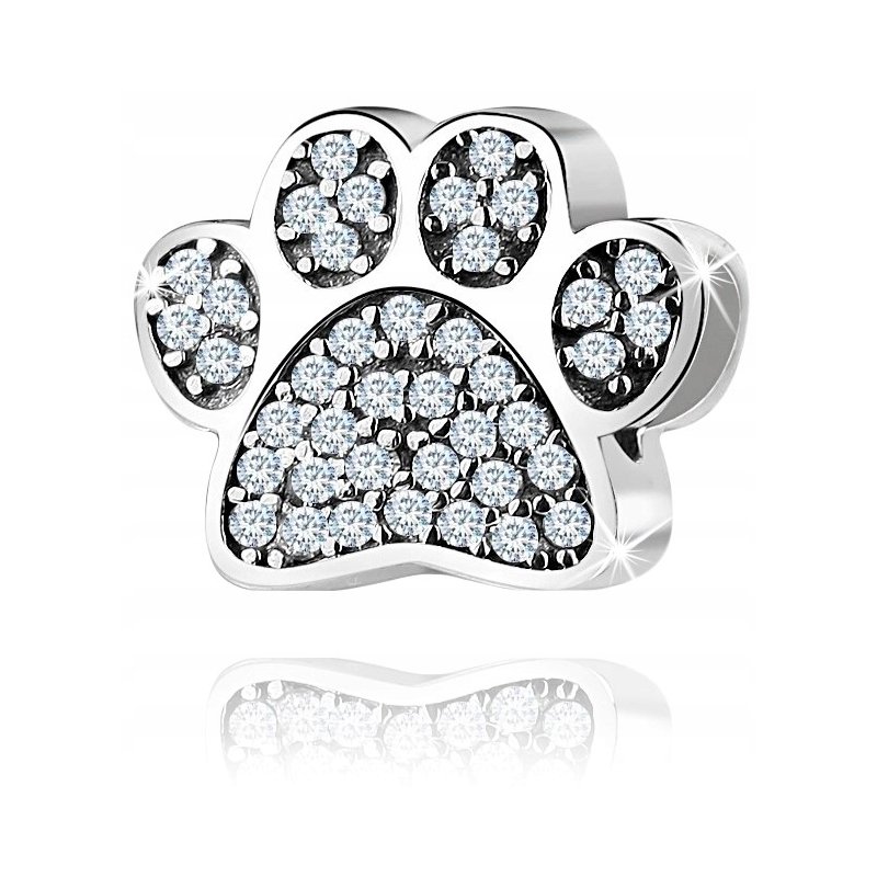 Zawieszka srebrna charms pies łapka koralik beads oryginalny srebro