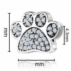 Zawieszka srebrna charms pies łapka koralik beads oryginalny srebro
