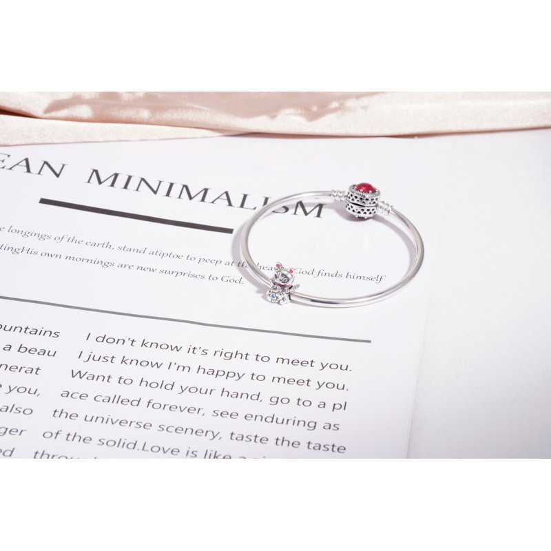 Srebrny charms kot z gitarą zawieszka beads gitara