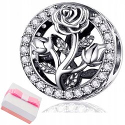 Charms srebro 925 beads zawieszka srebrna róża