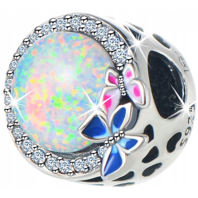 Zawieszka charms srebro 925 beads srebrny motylek