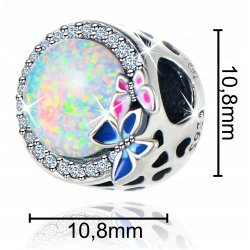 Zawieszka charms srebro 925 beads srebrny motylek