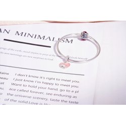 Charms serce zawieszka srebrna 925 piesek koralik