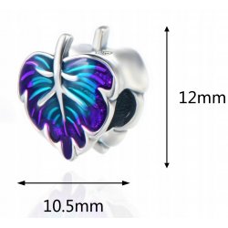 Charms listek zawieszka srebrna liść koralik beads