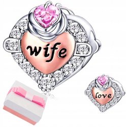 Charms serce żona miłość zawieszka beads koralik