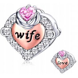 Charms serce żona miłość zawieszka beads koralik