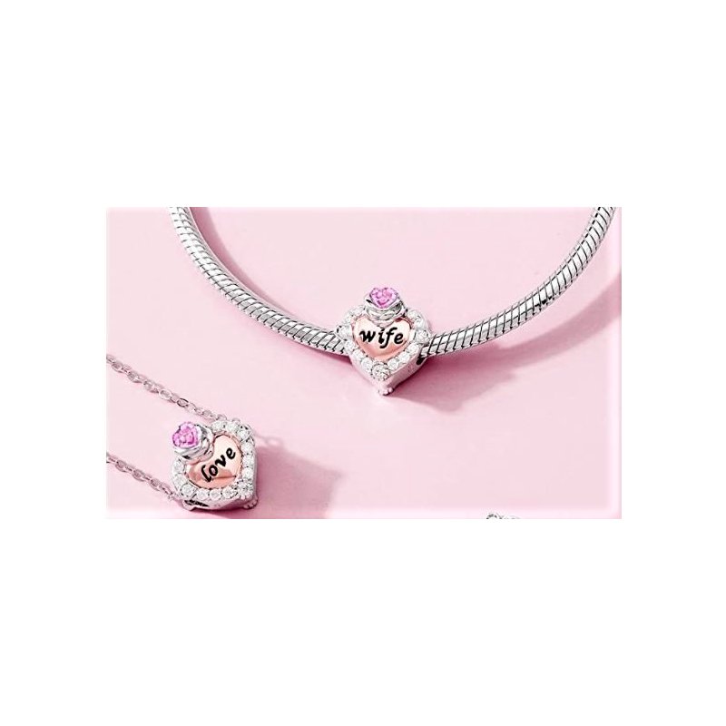 Charms serce żona miłość zawieszka beads koralik