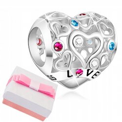 Charms serce miłość zawieszka beads koralik