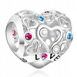 Charms serce miłość zawieszka beads koralik