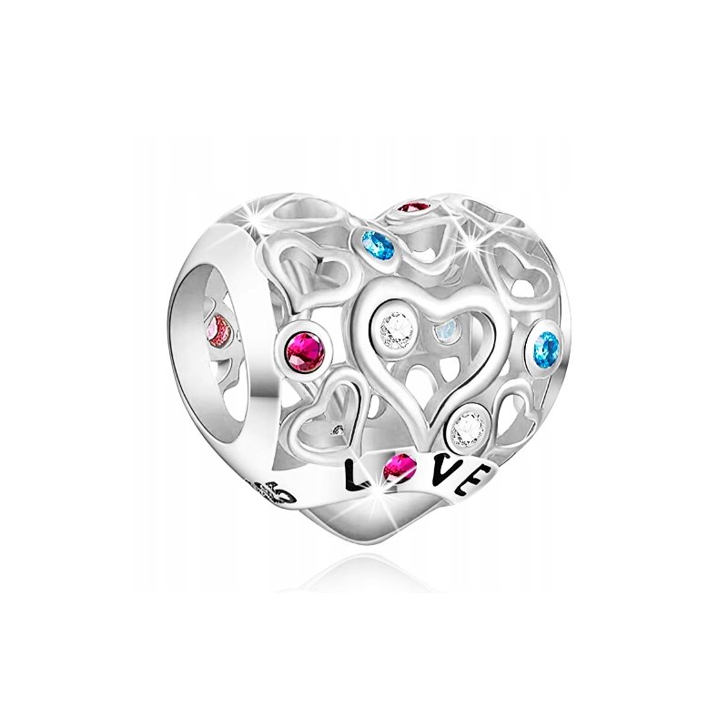 Charms serce miłość zawieszka beads koralik