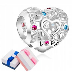 Charms serce miłość zawieszka beads koralik