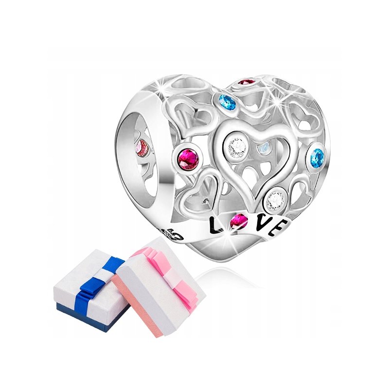 Charms serce miłość zawieszka beads koralik
