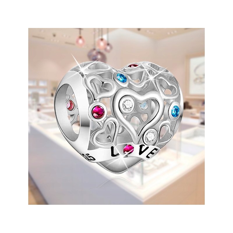 Charms serce miłość zawieszka beads koralik