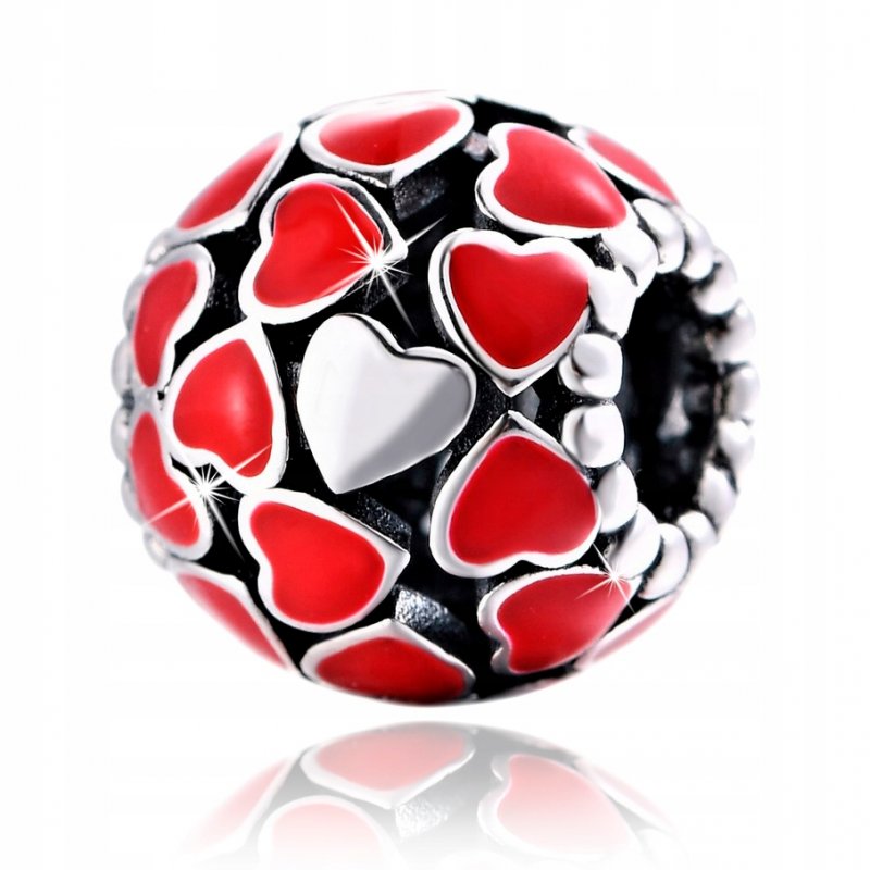 Charms zawieszka serce charms srebrny beads na walentynki charms srebro