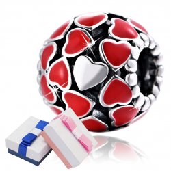 Charms zawieszka serce charms srebrny beads na walentynki charms srebro