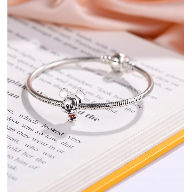Charms srebrny 925 myszka mickey zawieszka koralik