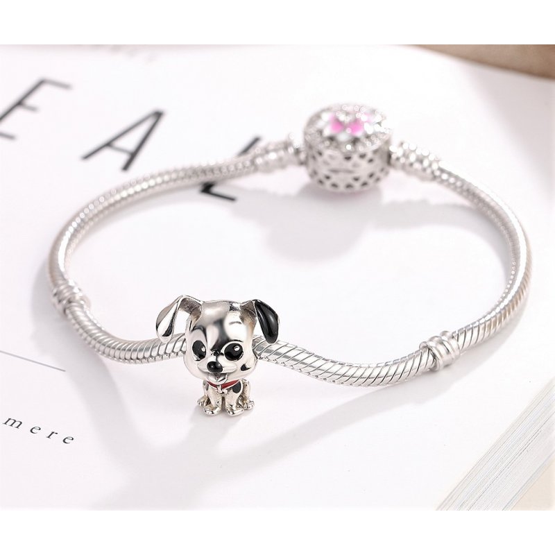 Zawieszka charms srebro 925 piesek beads srebrny