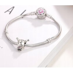 Charms zawieszka dziewczynka z misiem koralik