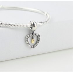 Charms srebrny serce koralik beads zawieszka