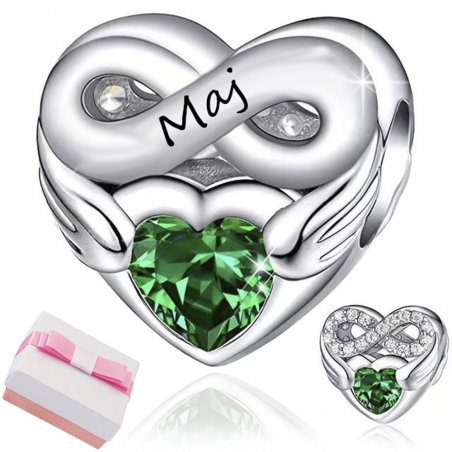 Charms srebrny miesiąc maj zawieszka beads