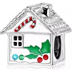 Srebrny charms domek prezent na święta 925