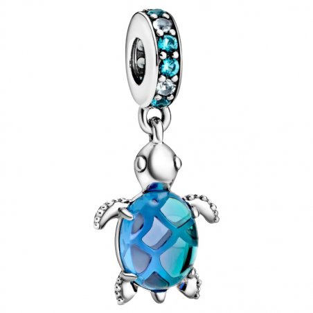 Charms zawieszka srebrny żółw żółwik niebieski srebro 925 oryginalny