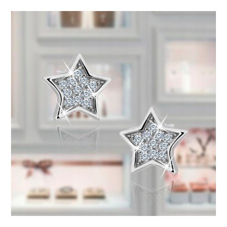 Kolczyki srebrne sztyfty kolczyki wkrętki kolczyki srebro 925 gwiazdki