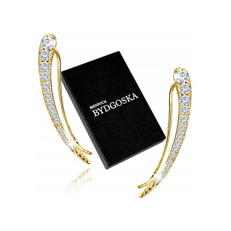 Srebrne nausznice kolczyki dla kobiety kolczyki srebro próba 925 pozłacane