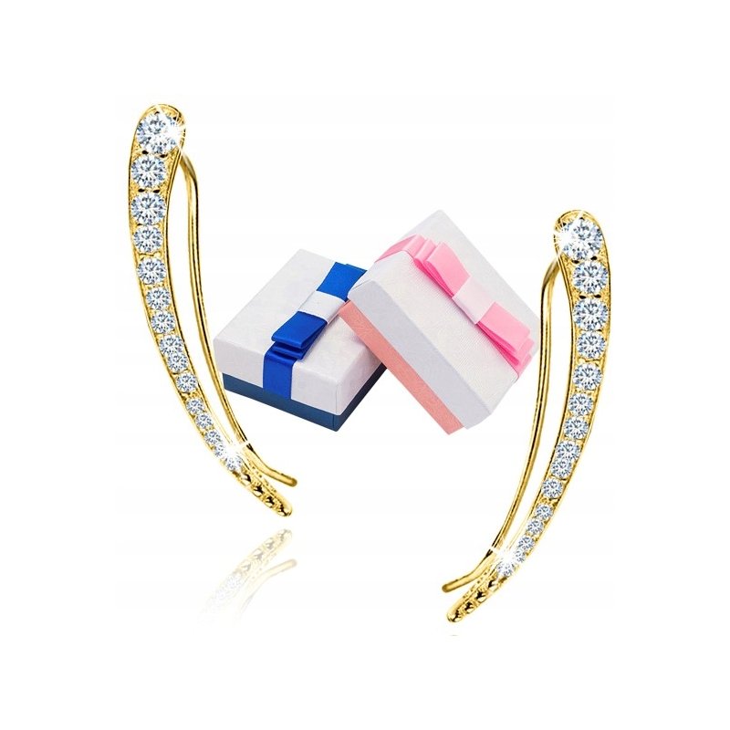 Srebrne nausznice kolczyki dla kobiety kolczyki srebro próba 925 pozłacane