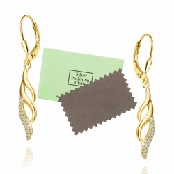 Kolczyki srebrne długie wiszące dla kobiety srebro pozłacane 925