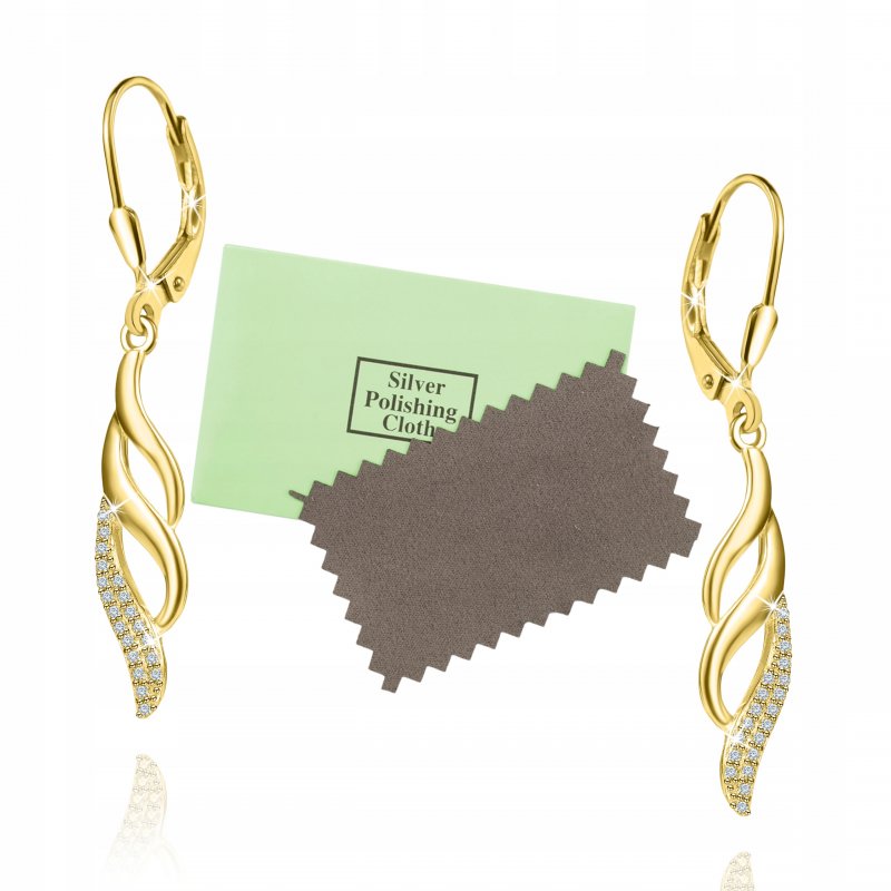 Kolczyki srebrne długie wiszące dla kobiety srebro pozłacane 925