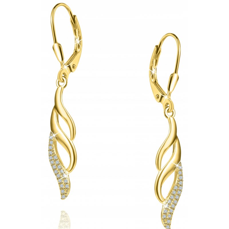 Kolczyki srebrne długie wiszące dla kobiety srebro pozłacane 925