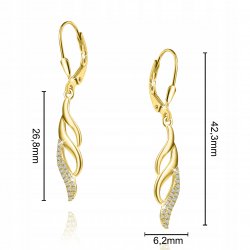 Kolczyki srebrne długie wiszące dla kobiety srebro pozłacane 925