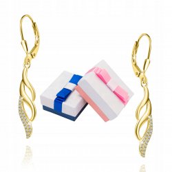 Kolczyki srebrne długie wiszące dla kobiety srebro pozłacane 925