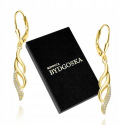 Kolczyki srebrne długie wiszące dla kobiety srebro pozłacane 925