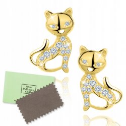 Kolczyki kotki pozłacane srebro 925 dla kobiety
