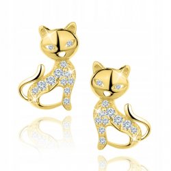 Kolczyki kotki pozłacane srebro 925 dla kobiety