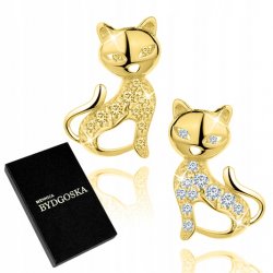 Kolczyki kotki pozłacane srebro 925 dla kobiety