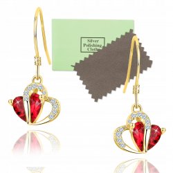 Kolczyki srebrne pozłacane serca 925 dla kobiety