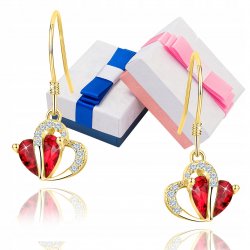 Kolczyki srebrne pozłacane serca 925 dla kobiety