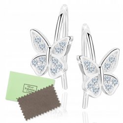 Piękne kolczyki srebrne 925 motylki dla dzieci