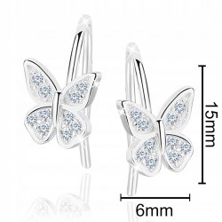 Piękne kolczyki srebrne 925 motylki dla dzieci