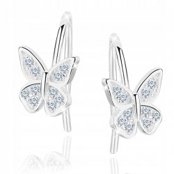 Piękne kolczyki srebrne 925 motylki dla dzieci