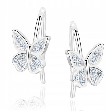 Piękne kolczyki srebrne 925 motylki motyle dla dzieci